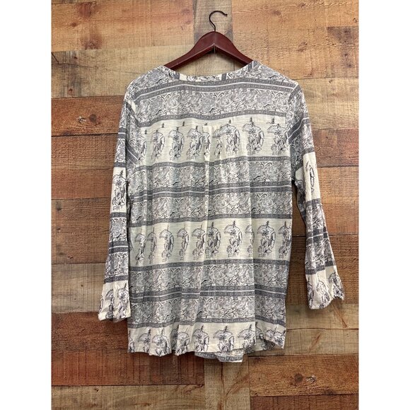 Lucky Brand Womens L/G Floral Print Long Sleeve Top - Picture 4 of 7